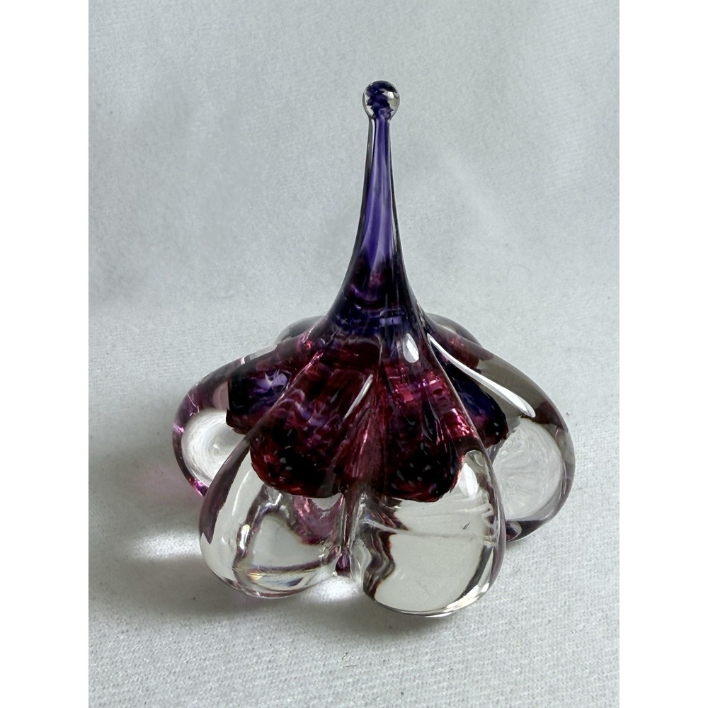 Murano? Seguso? Joseph Morel? Art Glass Paperweight Ring Holder Amethyst/Purple